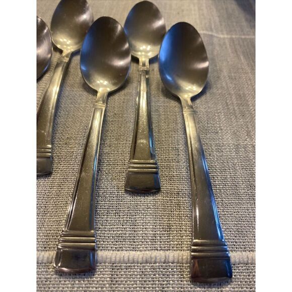 Wallace Zenith Frost Stainless Flatware TEASPOONS 6-3/8" Spoons- Set Of 6 - Picture 5 of 10
